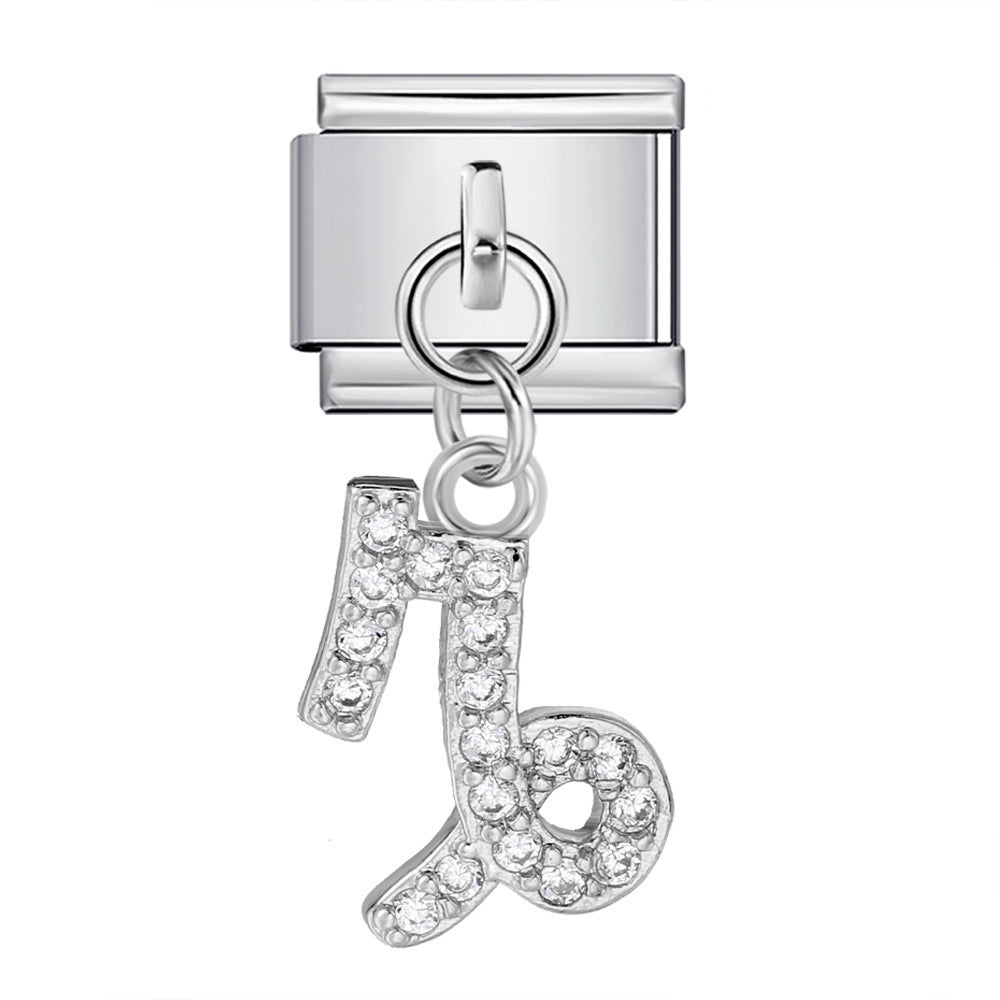 Wholesale 12 Zodiac Signs Rhinestone Pendant Bracelet Stainless Steel Fashion Jewelry Accessory Gift For Boutique Resale