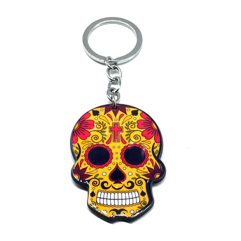 Wholesale Halloween Colorful Acrylic Skull Keychains ACC-KC-Yiyan002