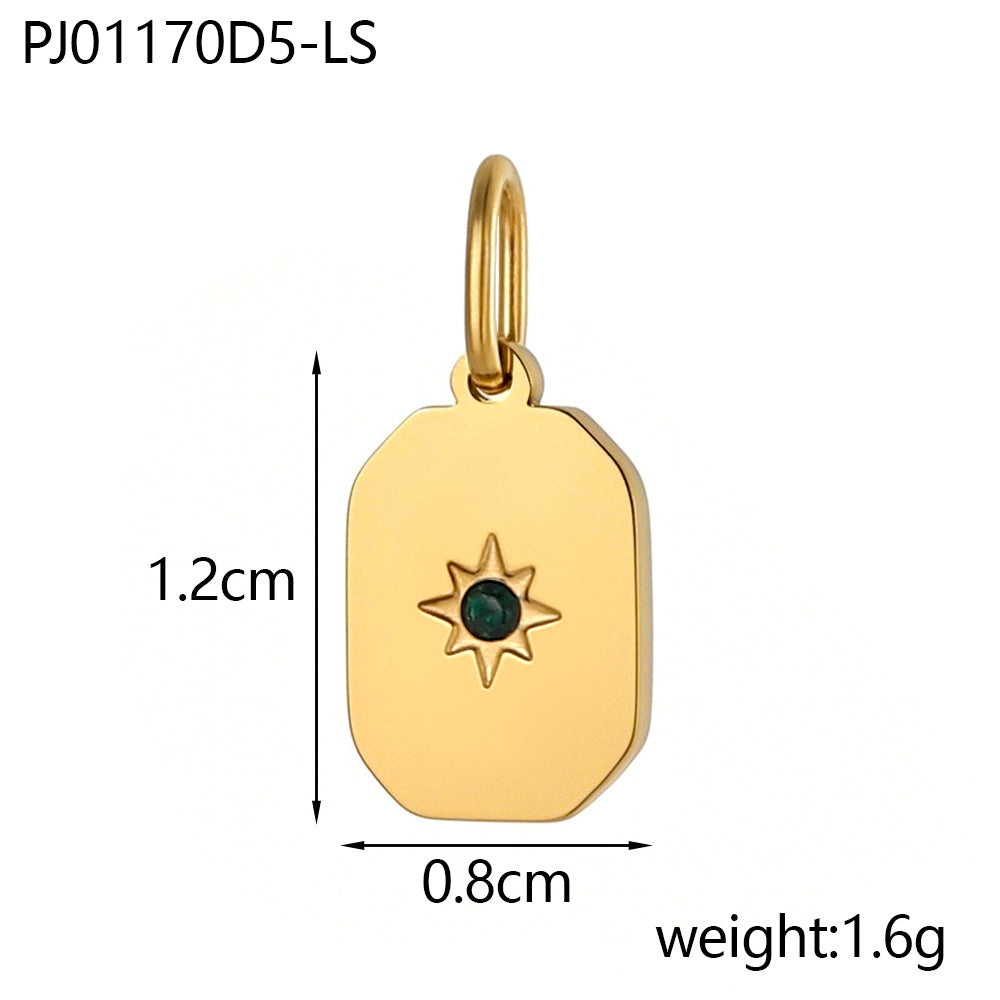 Wholesale Stainless Steel Tag December Zircon Diy Pendant