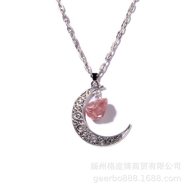 Wholesal women's alloy moon pendant fashion necklace
