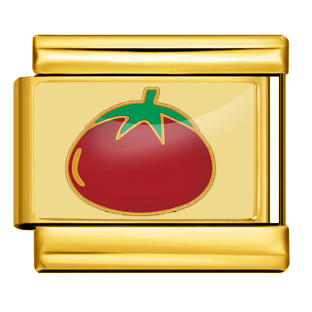 Wholesale  Italian Charm Bracelet 9mm DIY Fruit and Vegetable Series Creative Stainless Steel Composable Bracelet