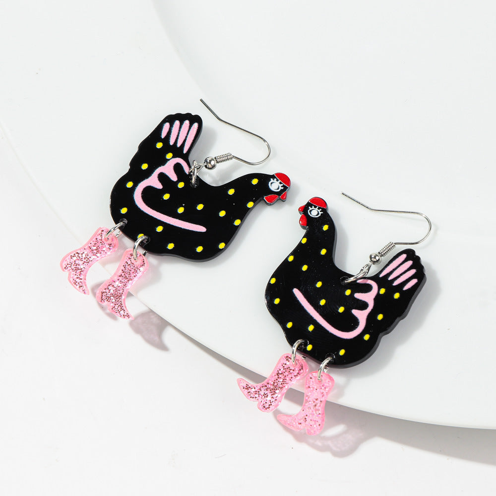 Wholesale Acrylic Cat Earrings Funny Design Party Jewelry Accessory Gift