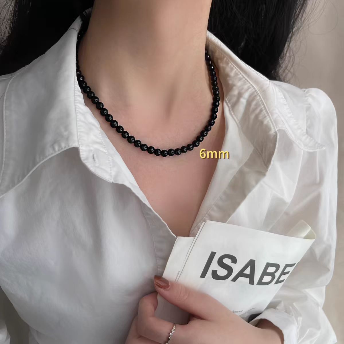 Wholesale Black Pearl Magnetic Buckle Necklace