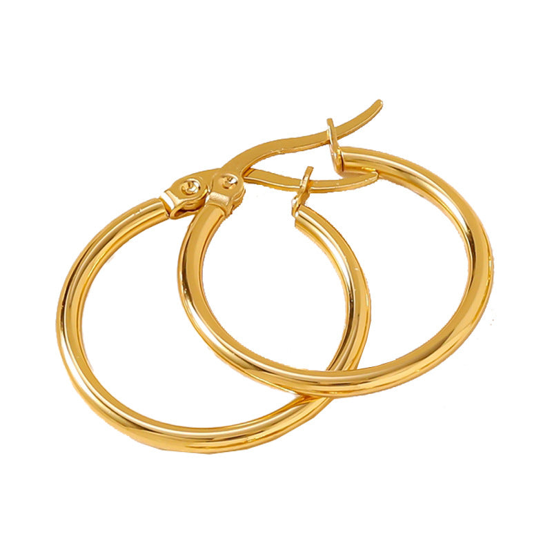 Wholesale 20mm Inner Diameter Stainless Steel Bold Hoop Earrings