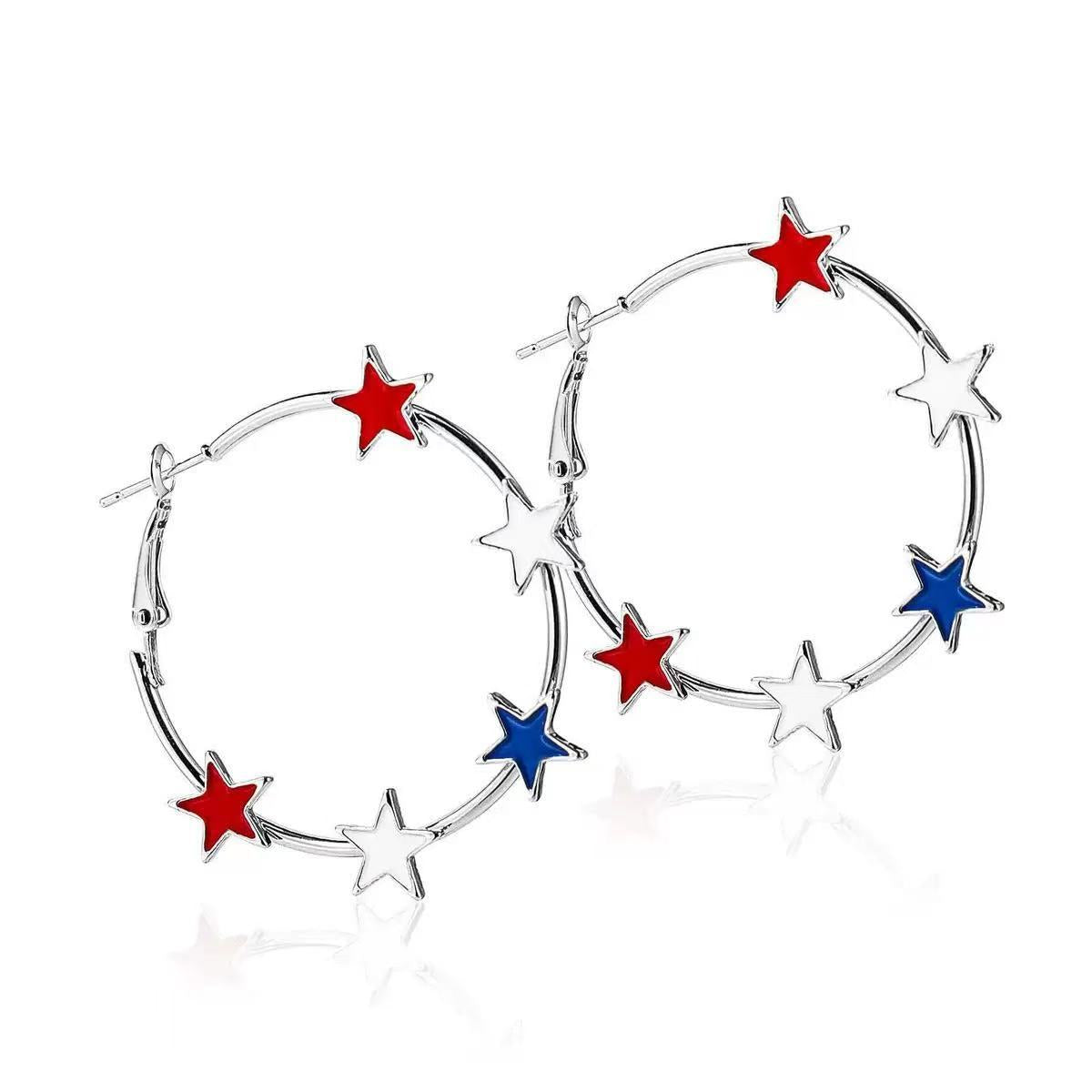 Wholesale Independence Day  Five-Pointed Star Earrings