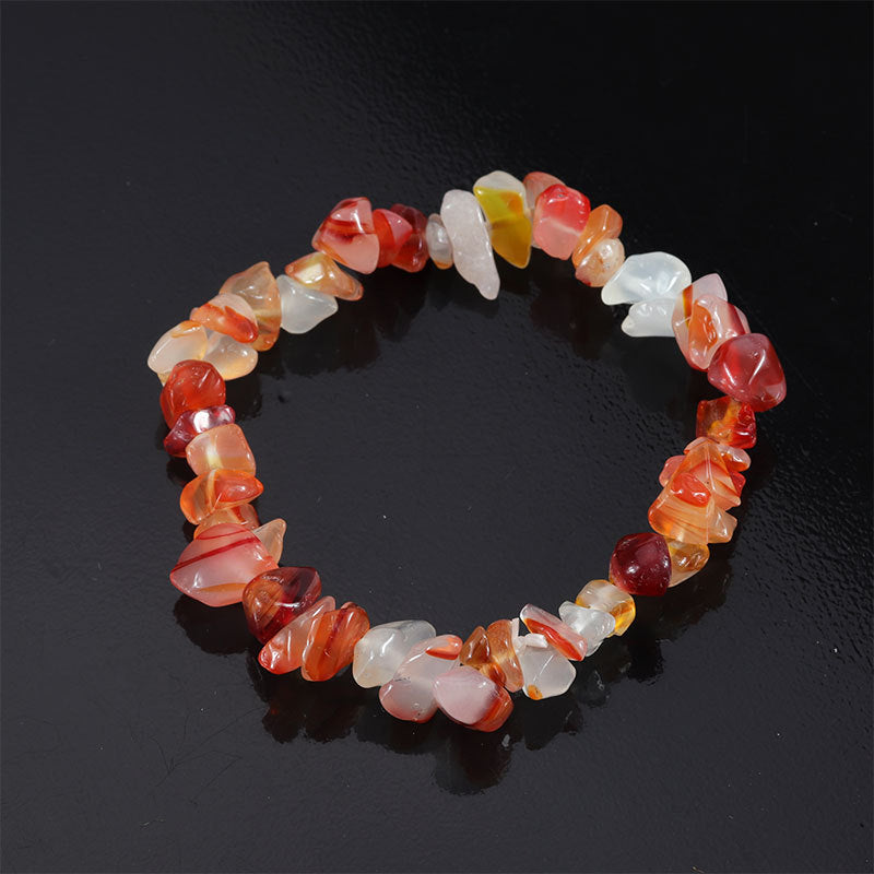 Wholesale Natural colorful gravel hand-woven elastic boho bracelet