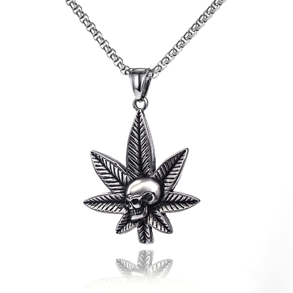 Wholesale personality hip-hop stainless steel necklace men's retro box pendant jewelry