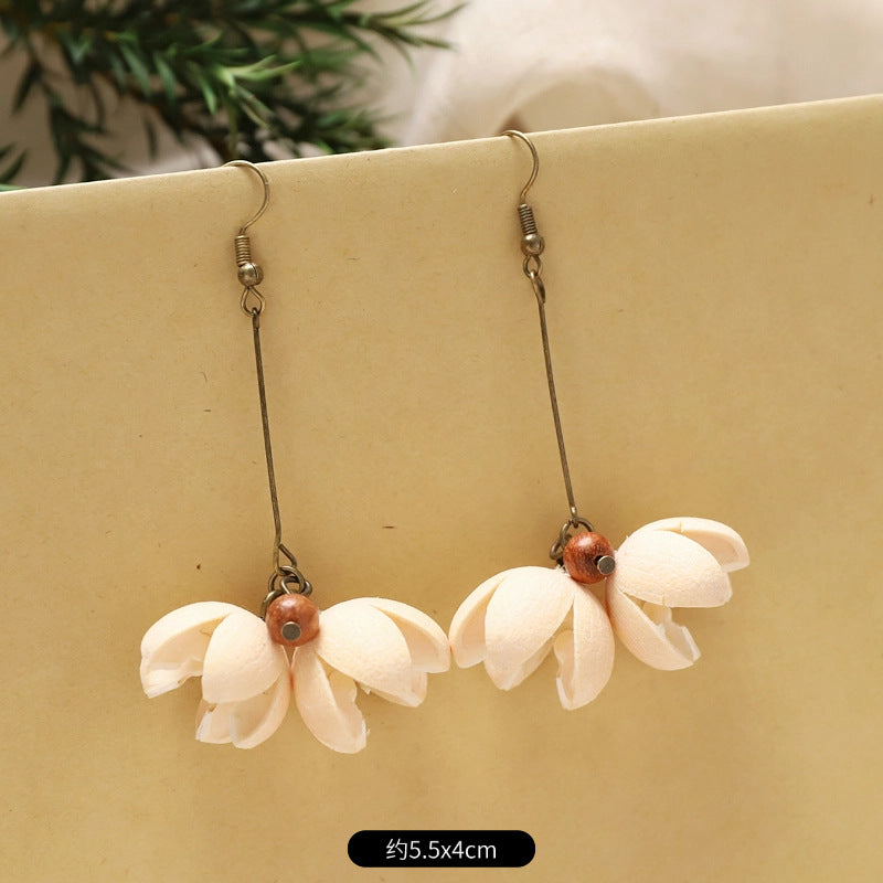 Wholesale Vintage Hand-made Plant Fruit Wood Earrings