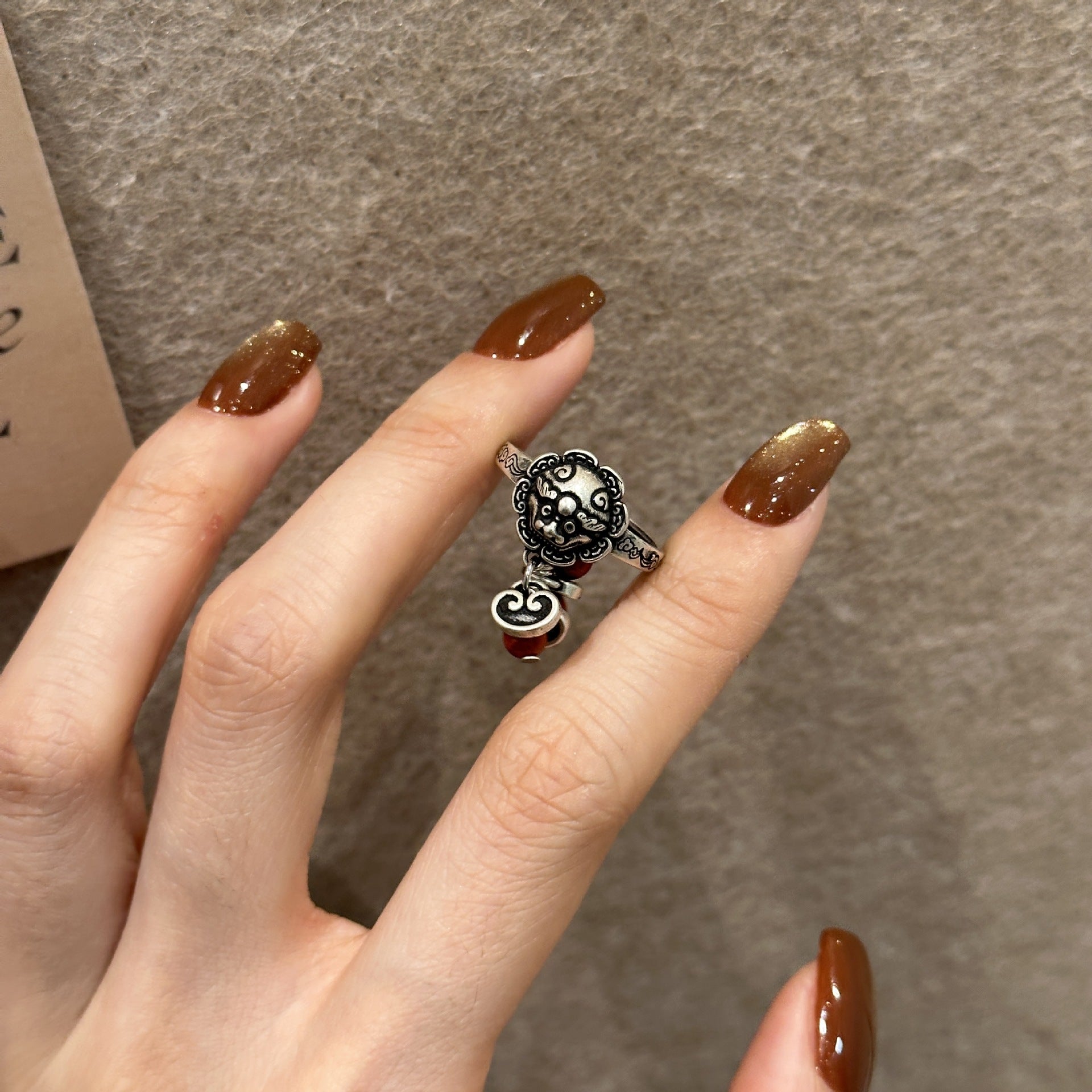 Wholesale  Ethnic Style Pixiu Ring Fashion Creative Rotatable Ring