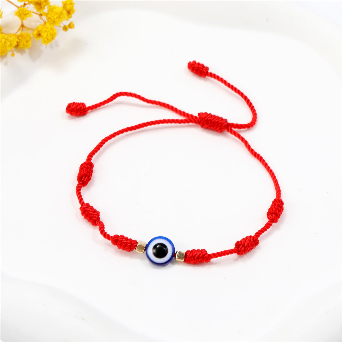 Wholesale Resin Hand Knotted Red Rope Evil Eye Bracelet Blue Eye Unisex Gift
