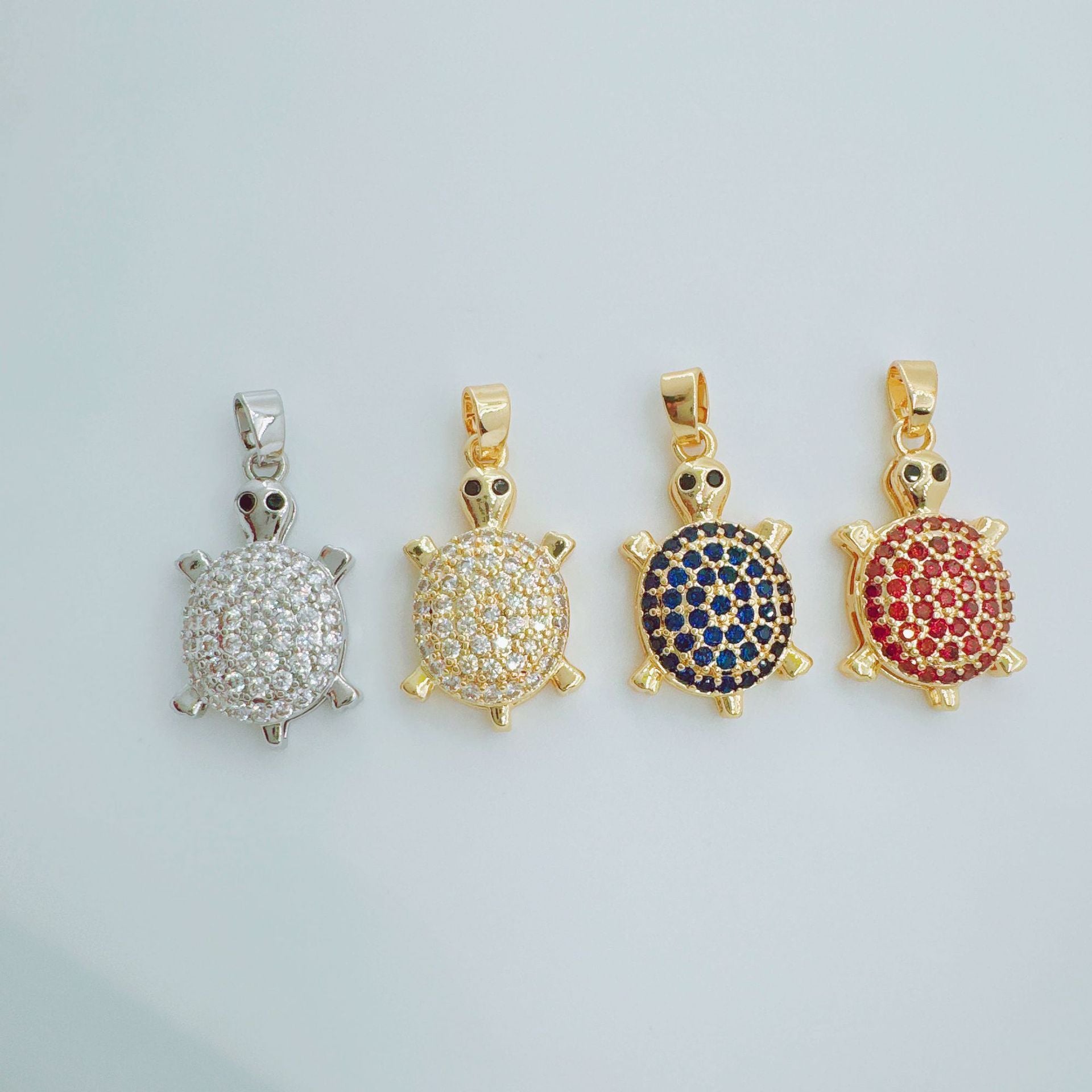 Wholesale Stylish Turtle Pendant Necklace Copper Crystal Chain Jewelry Ocean Theme Accessory for Resale