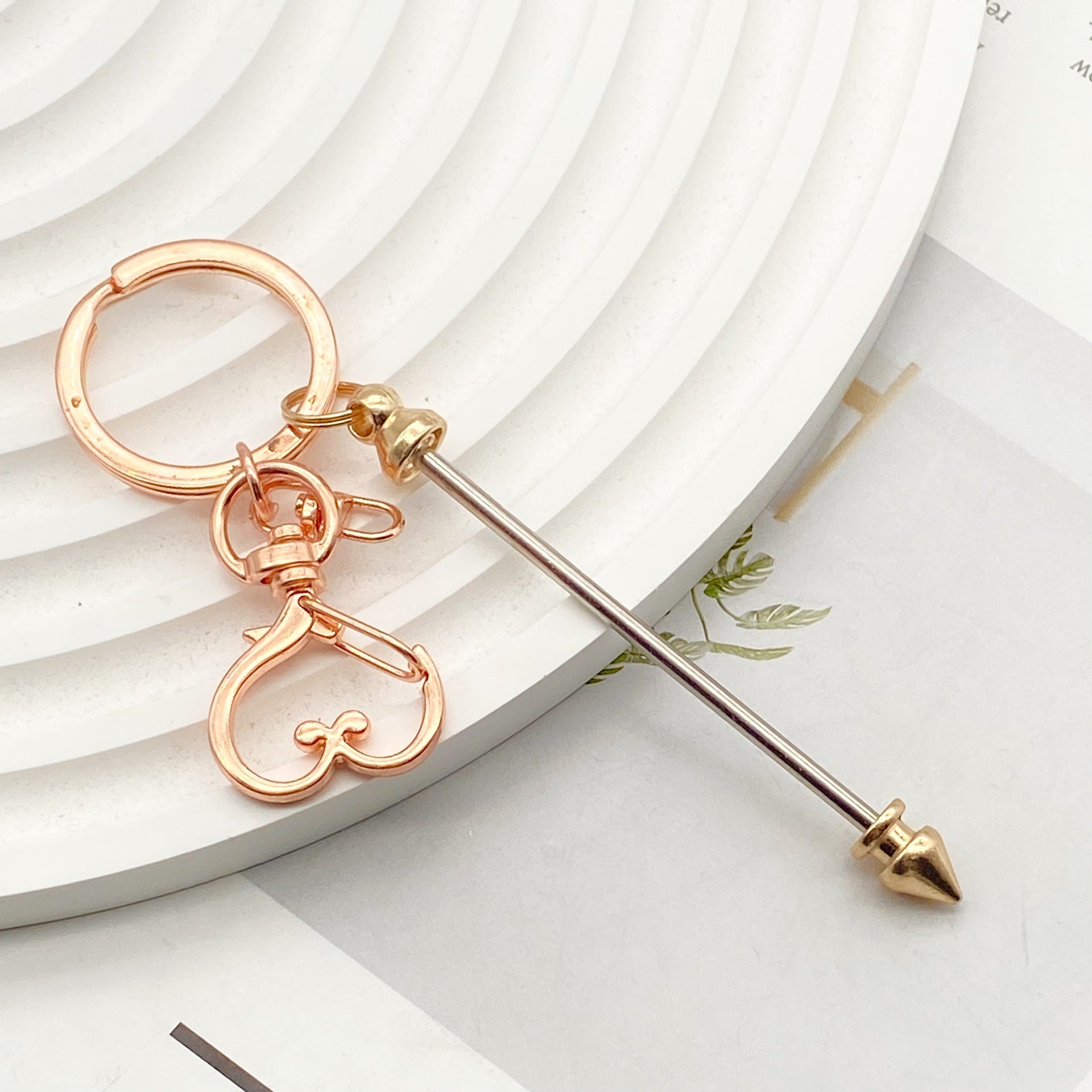 Wholesale  Metal Creative Star Heart beadable Keychain