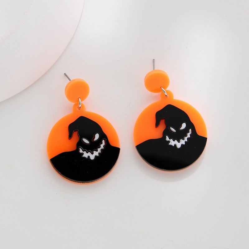 Wholesale  Acrylic Skeleton Ghost Plate Earrings