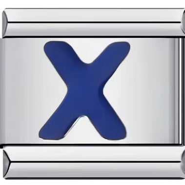 Wholesale 10pcs Italian Charm Bracelet 9mm DIY Splicing Removable Blue English Letters Stainless Steel Composable Bracelet