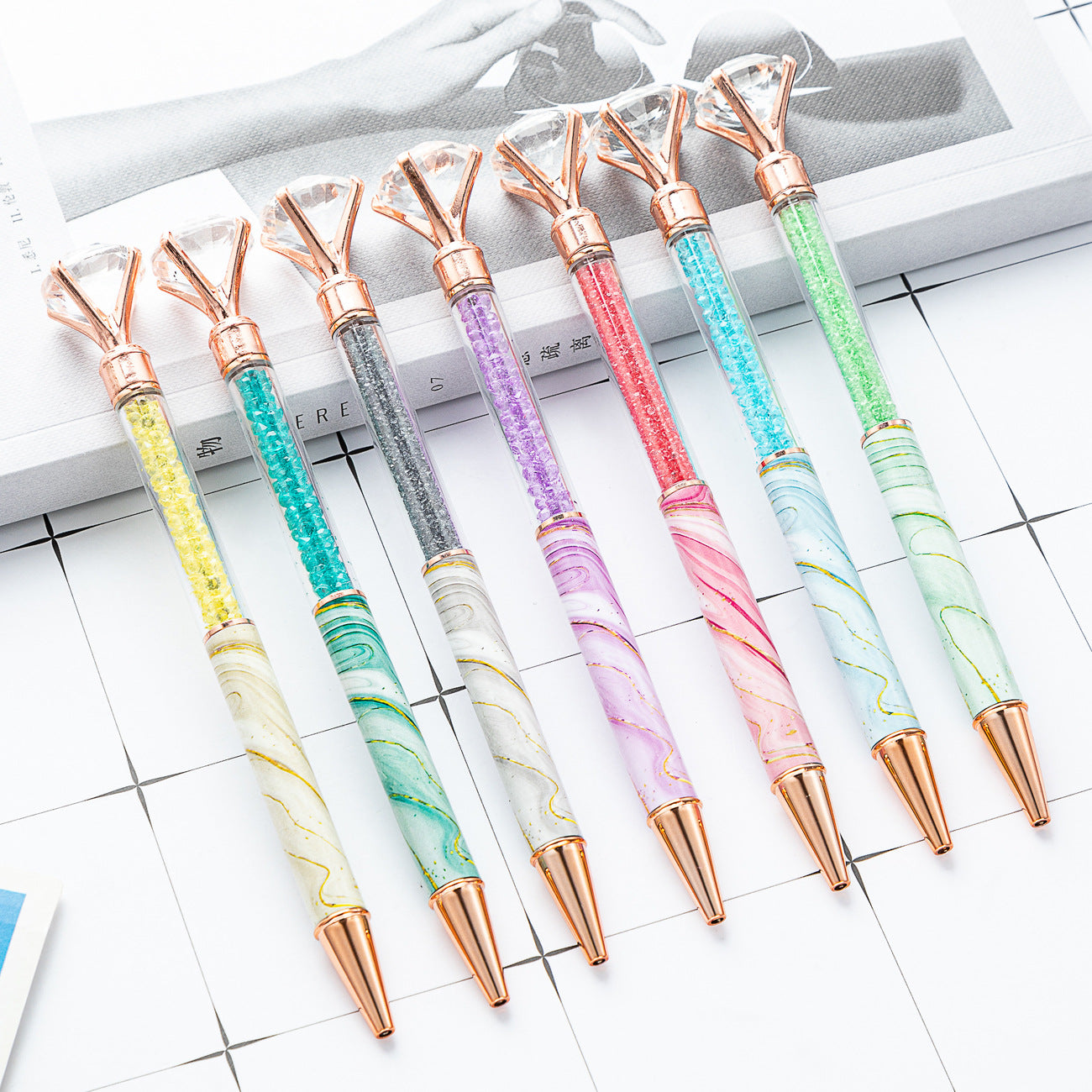 Wholesale Marbled Diamond Crystal Pen