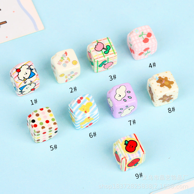 Wholesale random 10pcs Creative Oblique Hole  Focal Beads DIY Bead Accessories