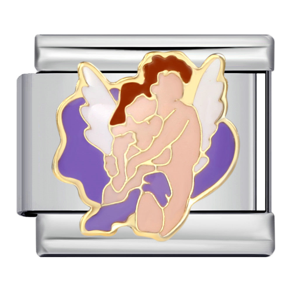 Wholesale Italian Charm Bracelet 9mm DIY Splicing Removable Purple Element Stainless Steel Composable Bracelet