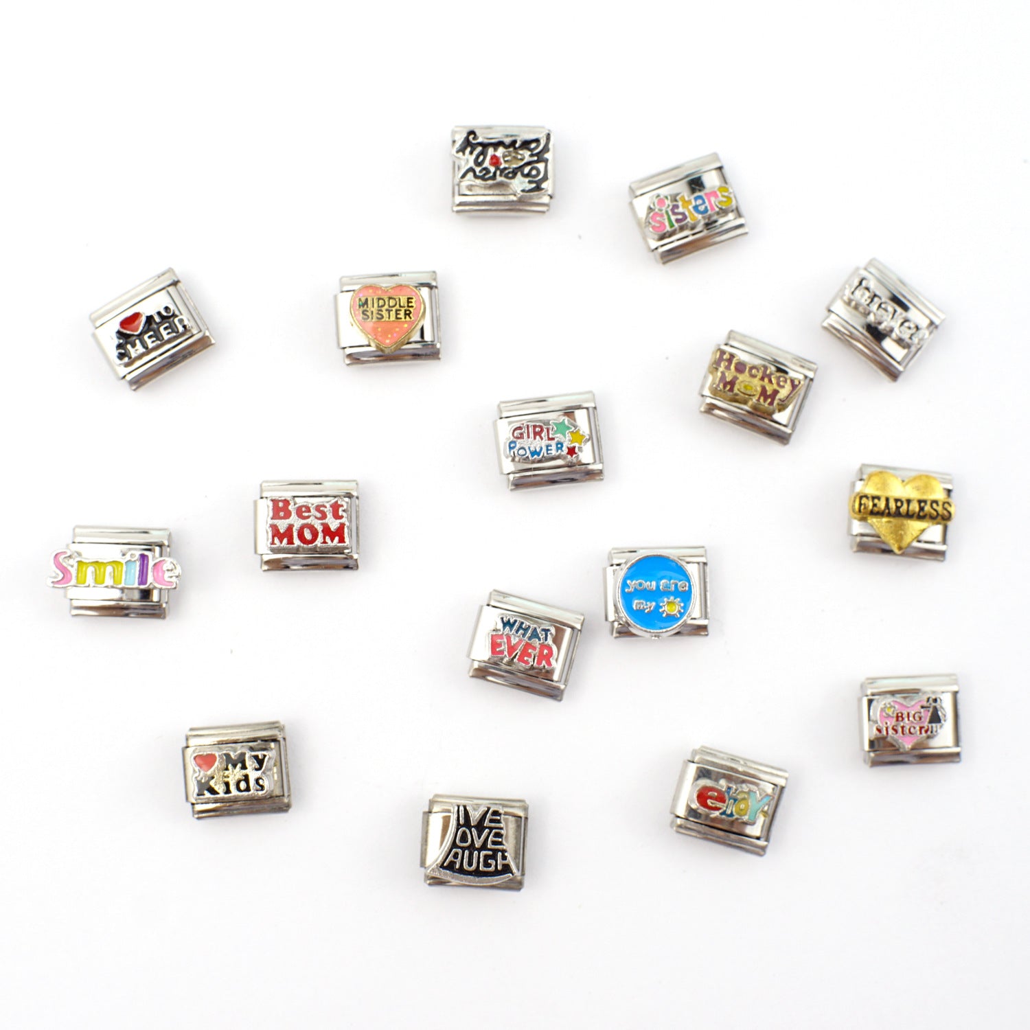 Wholesale 5pcs Italian Charm Bracelet 9mm DIY Splicing Creative Pattern Stainless Steel Composable Bracelet