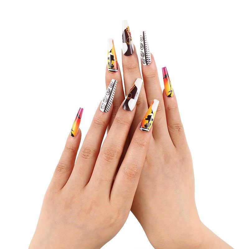 Wholesale 24 Pieces/box Glitter Nail Stickers Ballet Nails Wearable Nail Press-on Nails Kits ACC-NS-Diqin002