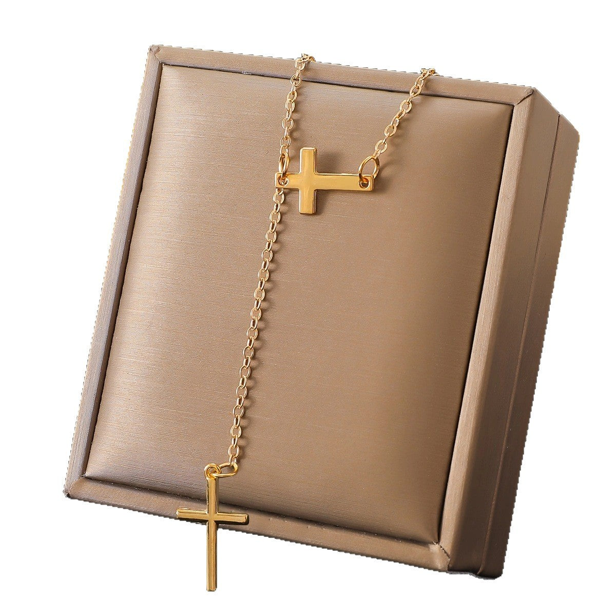 Wholesale Chic Cross Pendant Necklace Metal Electroplated Fashion Jewelry Accessory