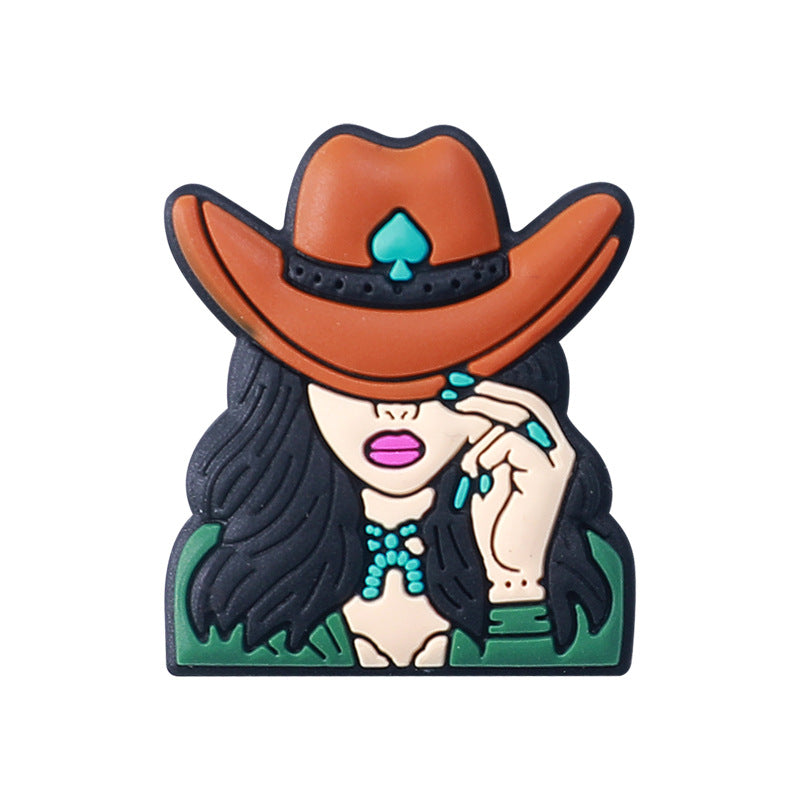 Wholesale 20pcs Western Style Cowgirl Cow Head Silicone Beads Focal Beads DIY Beading Accessories ACC-BDS-RongFa001