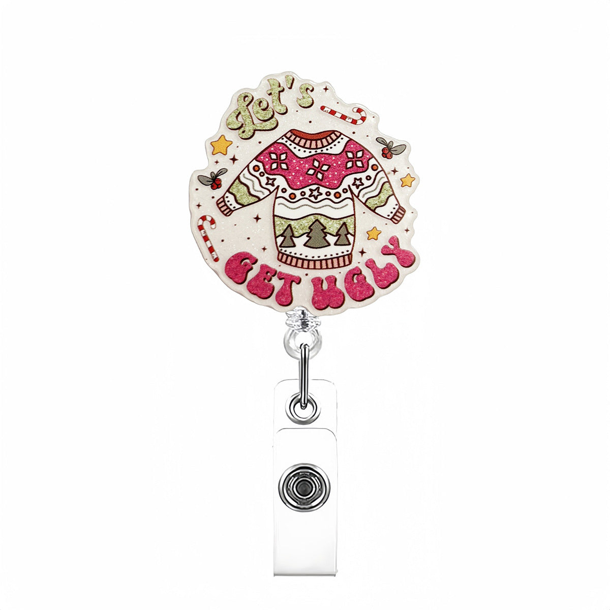 Wholesale Christmas rotating back  Badge Reels