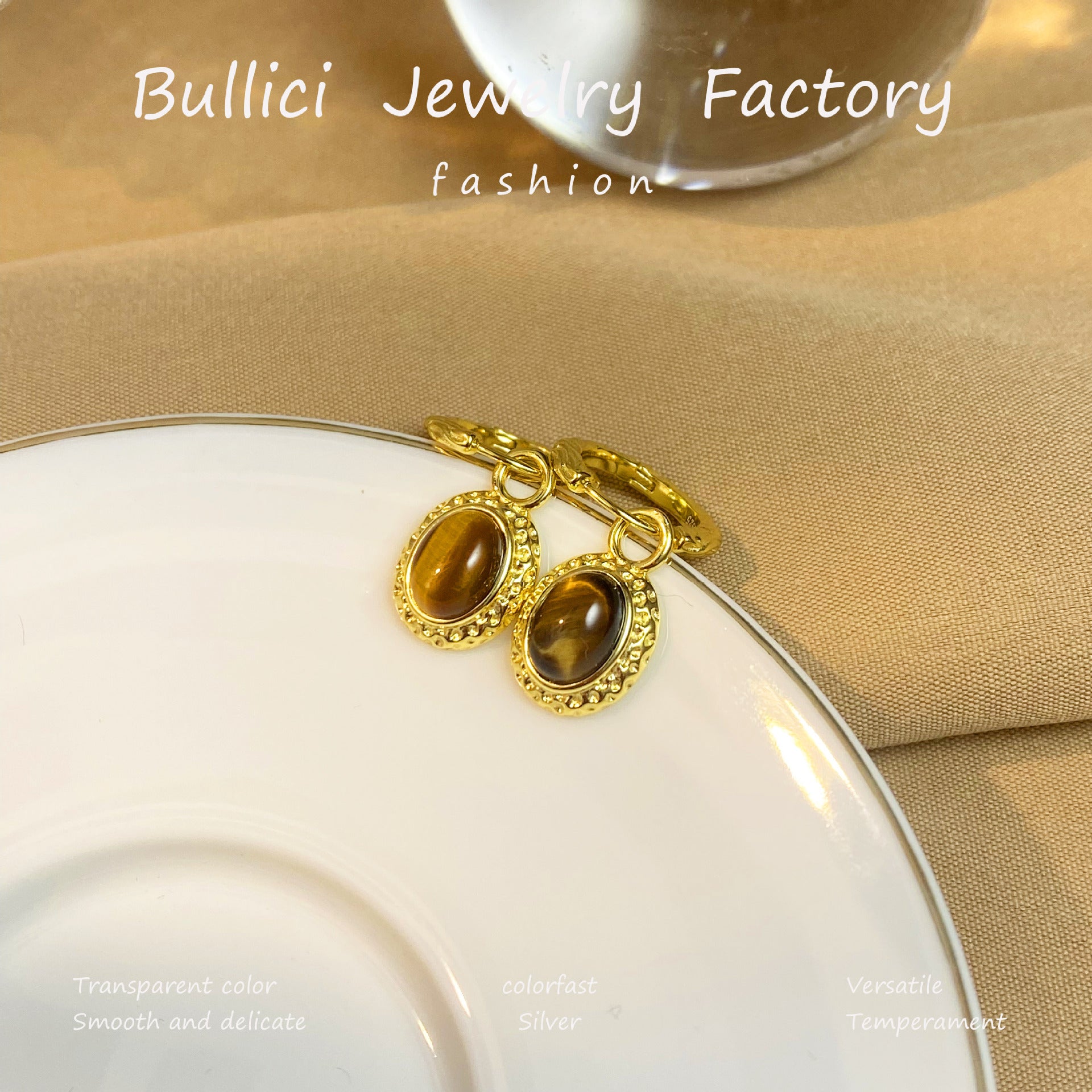 Wholesale s925 sterling silver earrings tiger eye earrings