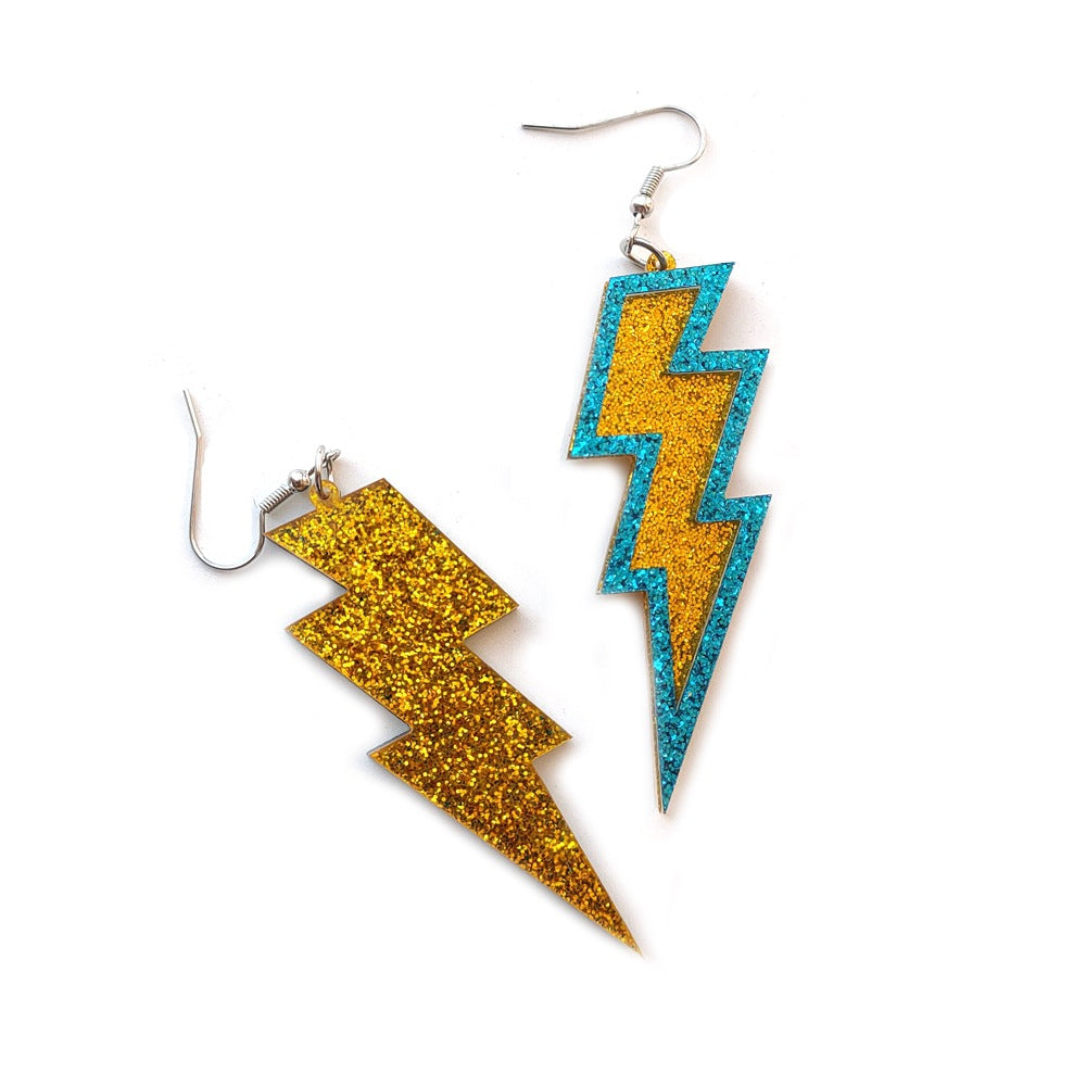 Wholesale Geometric Lightning Acrylic Earrings - Trendy Jewelry Accessory for Party,  Gift &  Boutique Resale