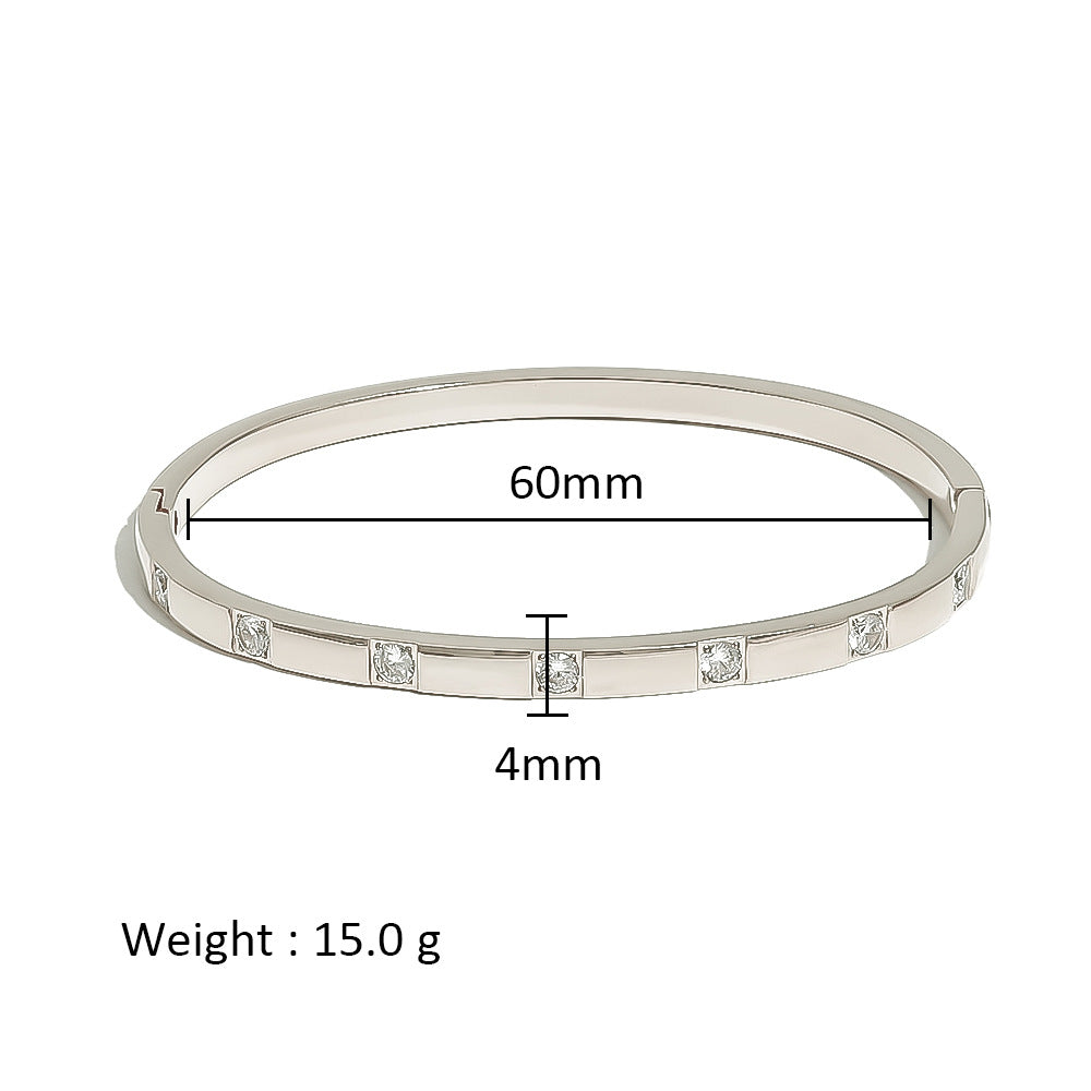 Wholesale Stainless Steel 18K Gold Plated Geometric Star Flower Zircon Bracelet