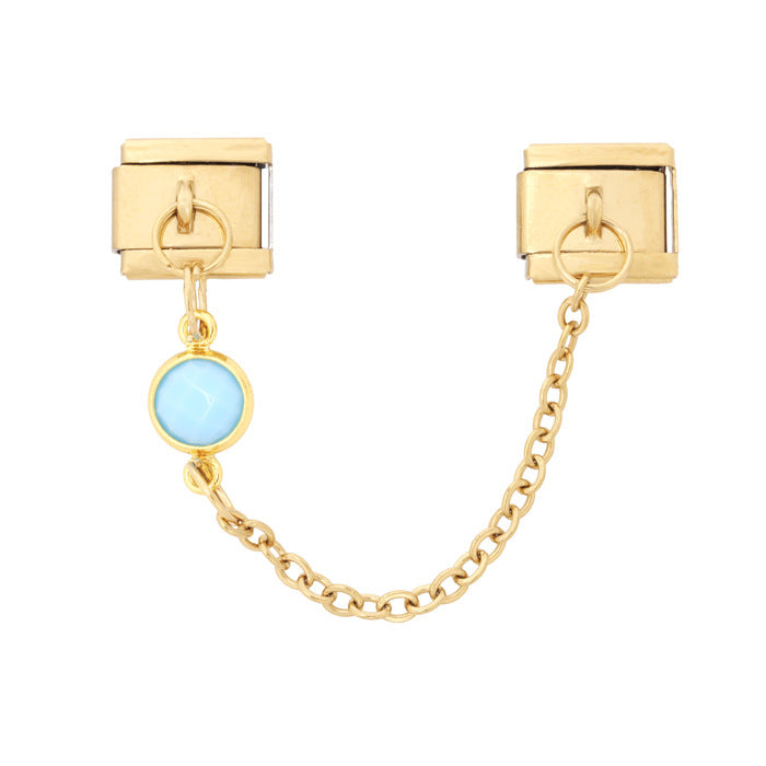 Wholesale Italian Creative Double Hook Colorful Birthstone Bracelet Stainless Steel Handmade Jewelry Accessory