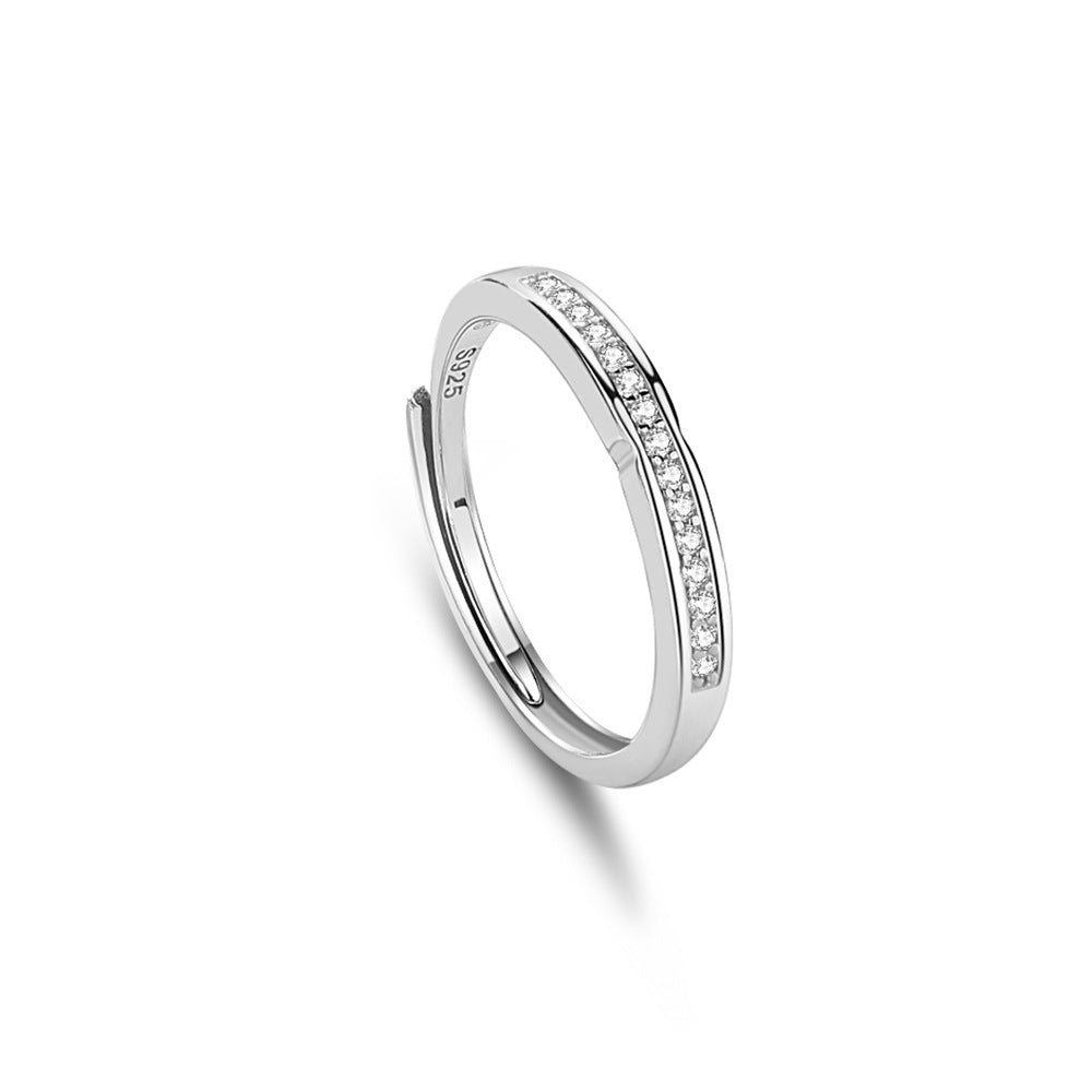 Wholesale S925 sterling silver flash diamond open ring