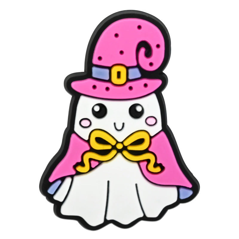 Wholesale  Random 100pcs Cute Cartoon Ghost PVC Soft Rubber Shoe Buckle Decoration