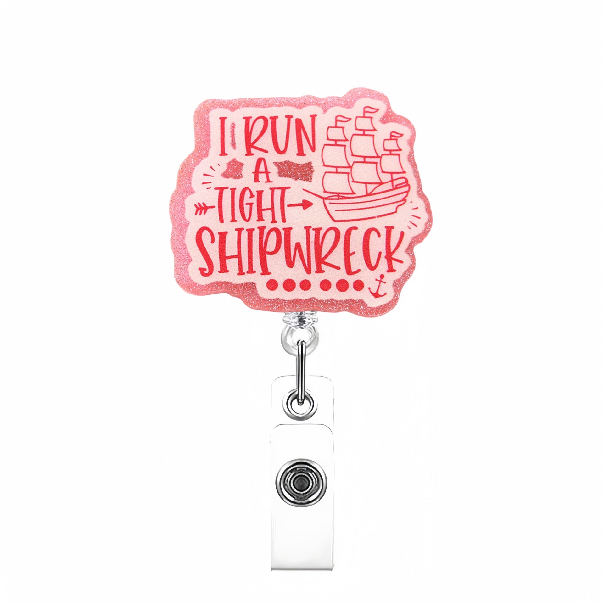 Wholesale Fun Phrases Acrylic Retractable Clip Badge Keychain