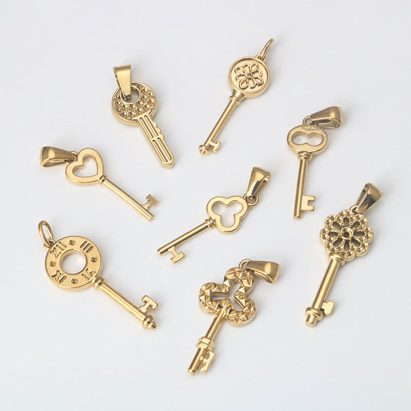 Wholesale Stainless Steel Gold Diverse Key Pendant