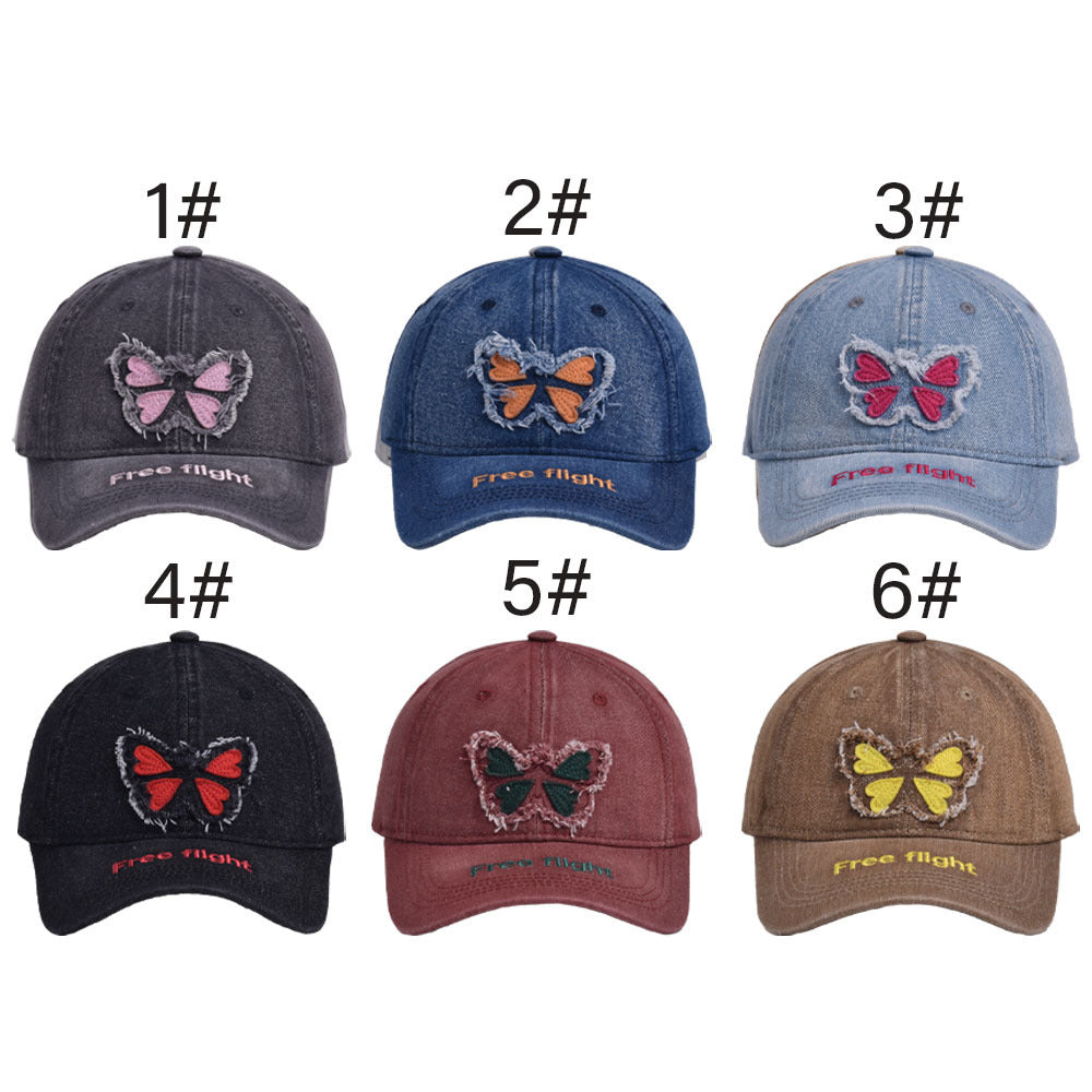 Wholesale Butterfly Distressed Washed Baseball Cap ACC-HT-WenRan006