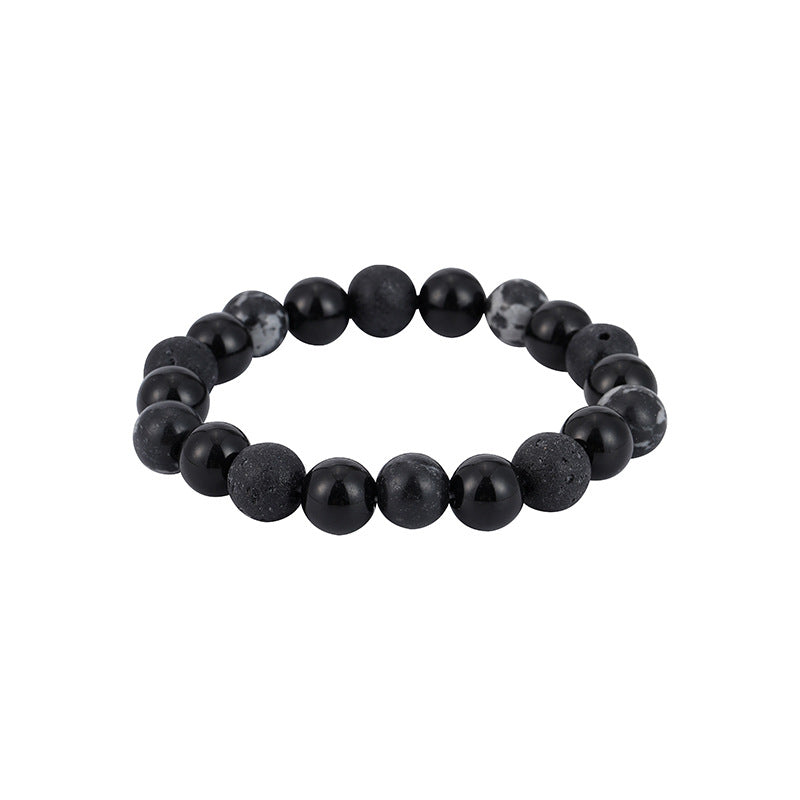 Wholesale Natural Volcanic Stone Alabaster Bracelet Men ACC-BT-YunJ008