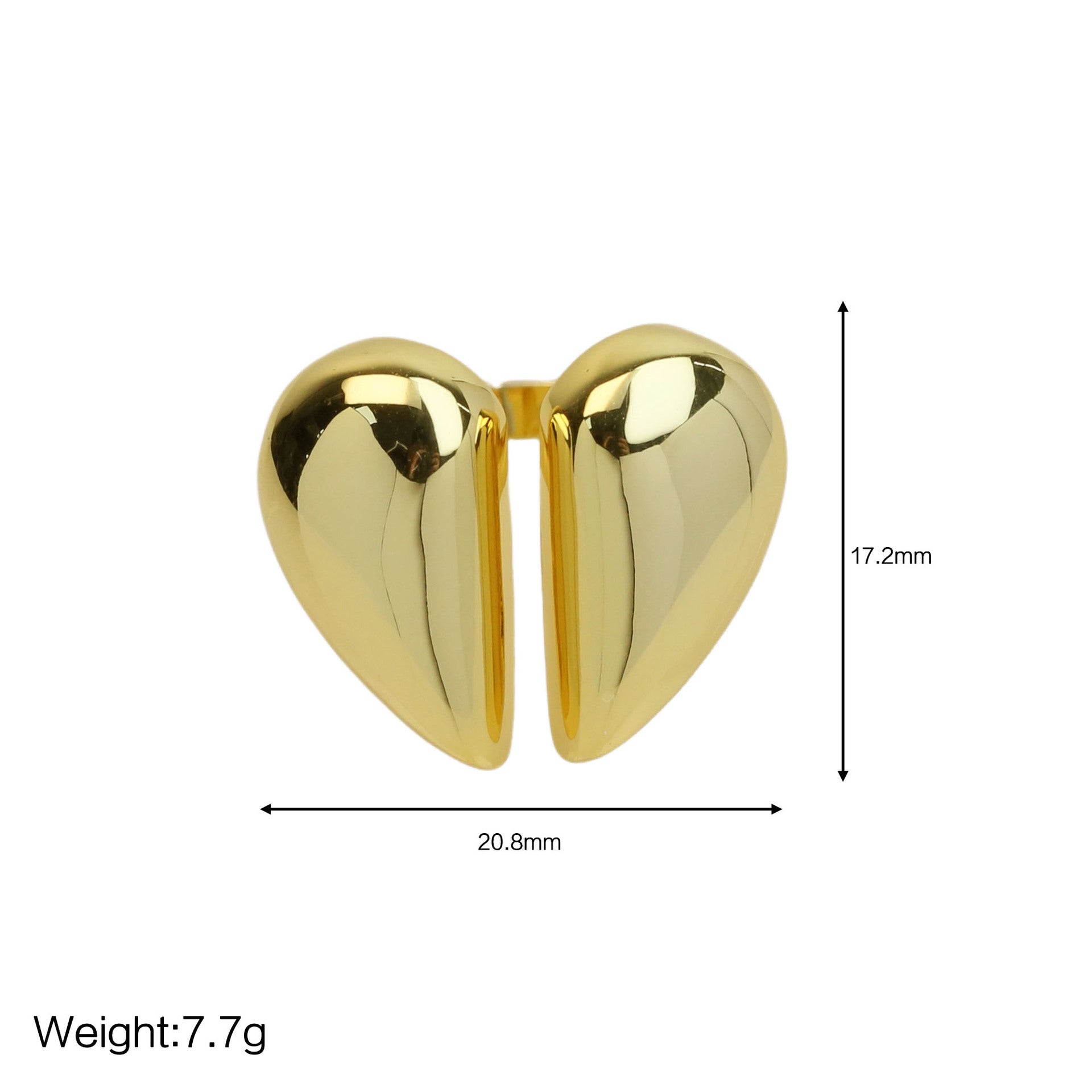 Wholesale  Brass Valentine's Day Glow Heart Shape Peach Heart Women's Ring