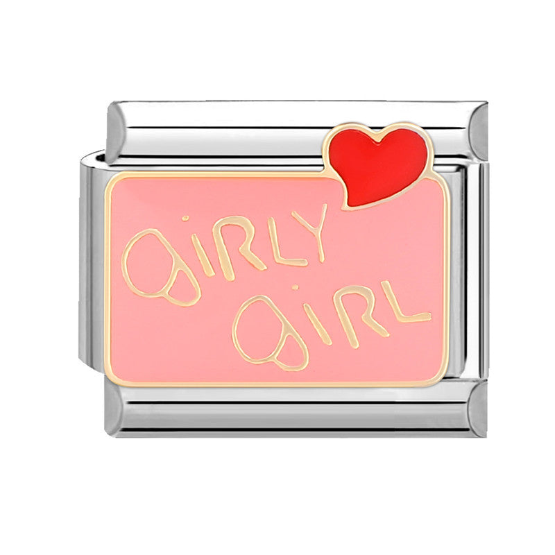 Wholesale Italian module handmade module creative DIY pink Charms