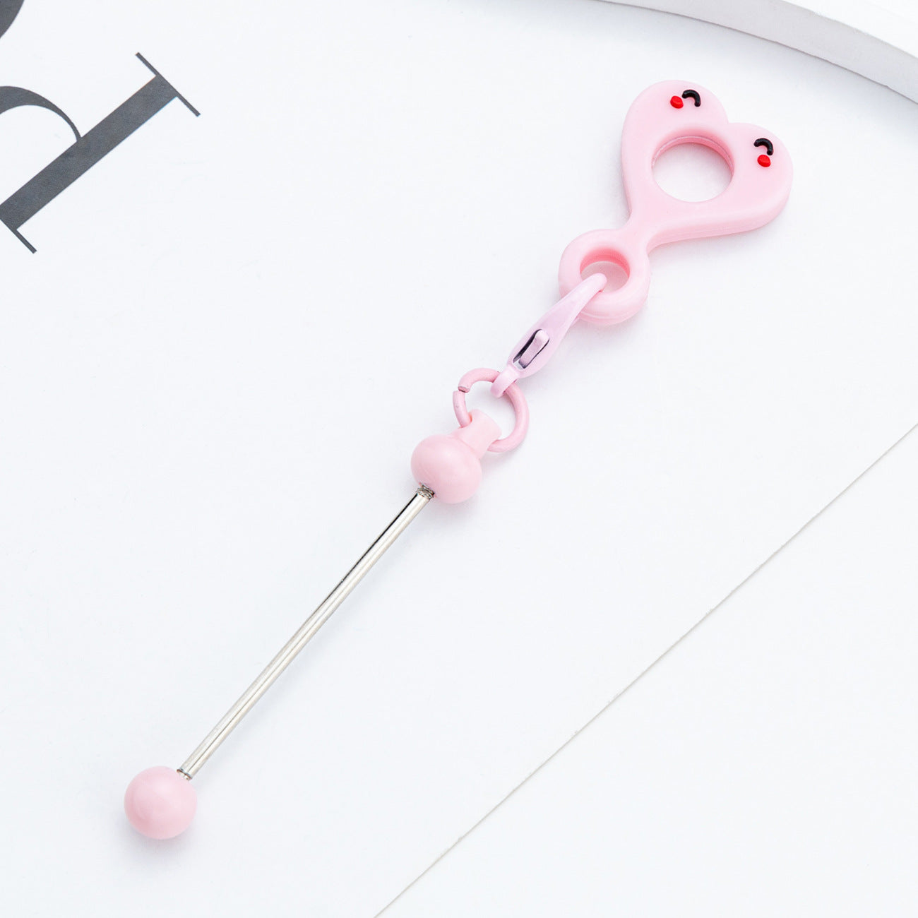 Wholesale v DIY smiley face  straws  Beadable  Keychain