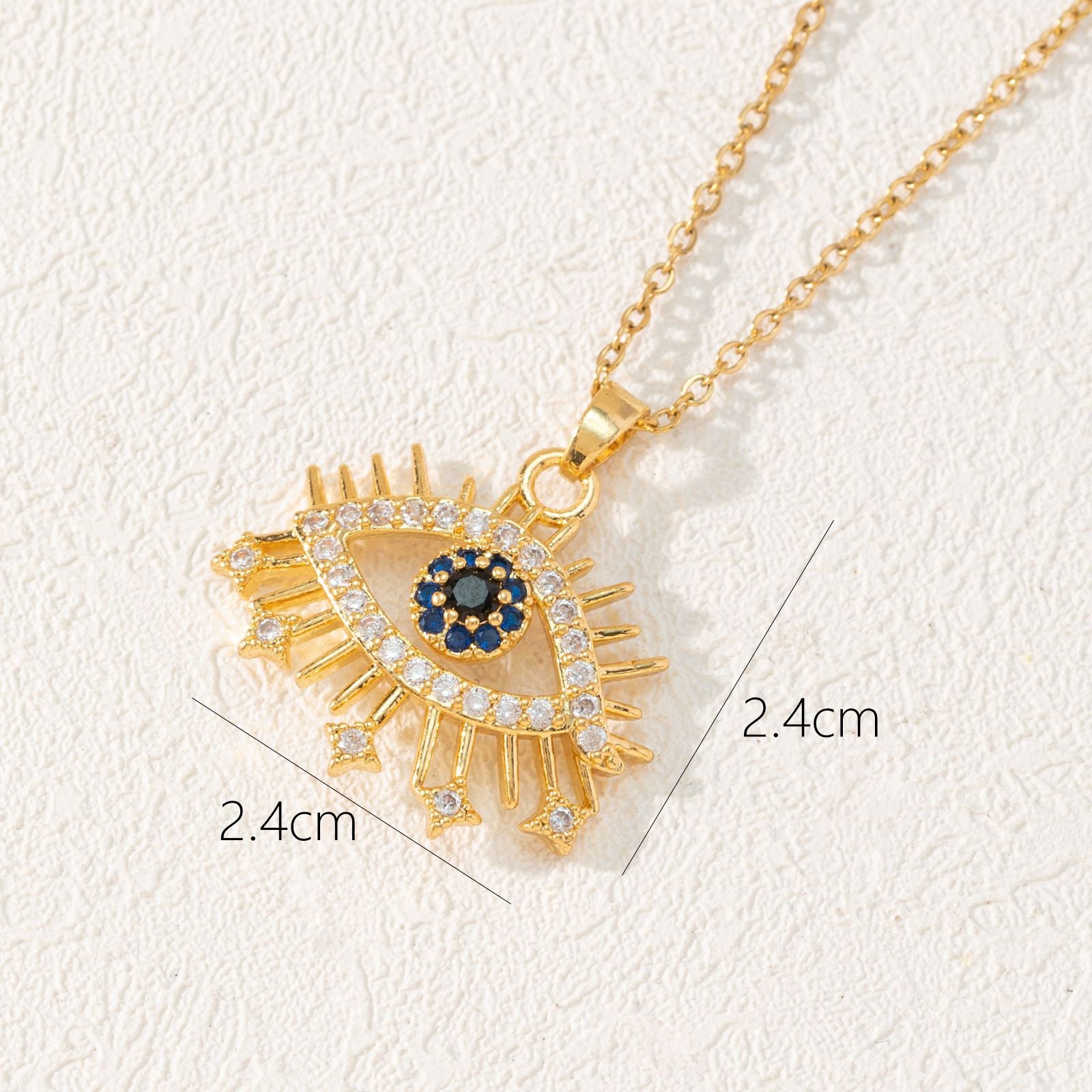Wholesale Copper Eye Pendant Necklace Bohemian Style Fashion Jewelry Gift
