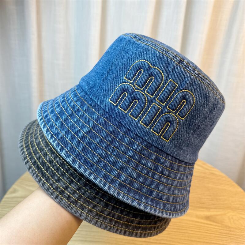 Wholesale Denim Fisherman Hat  All-match Min Style Letter Big Head  Sunshade Hat
