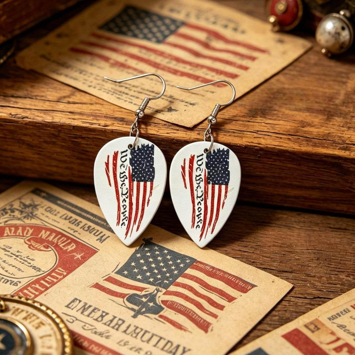Wholesale American Flag Fireworks Acrylic Drop Earrings for Women Party Fashion Accessory