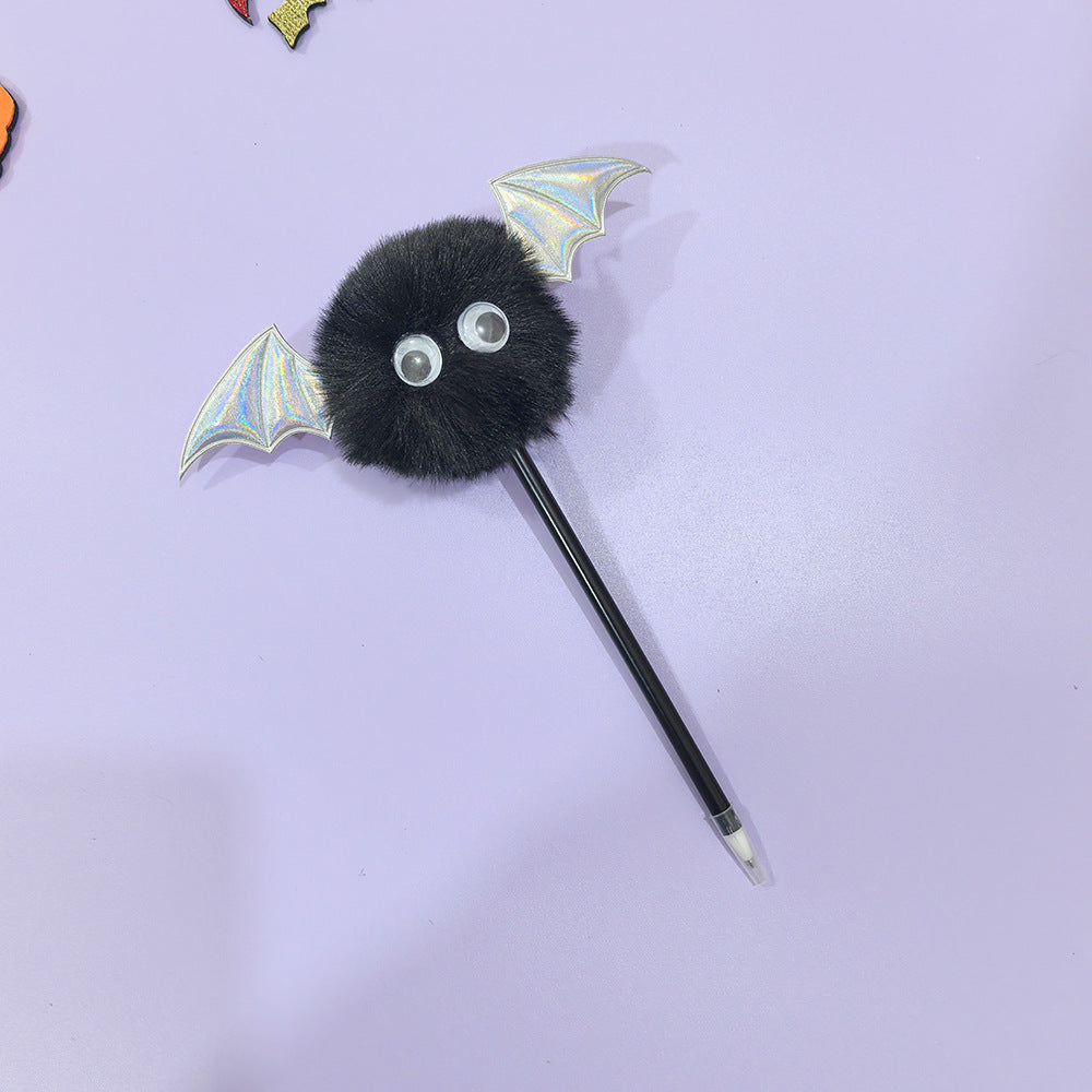 Wholesale Halloween stationery big eyes bat wings plush pen