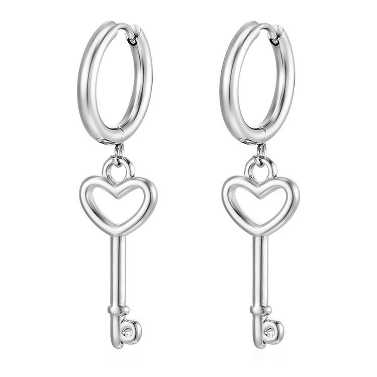 Wholesale Stainless Steel Earrings 18K Plated Cross Heart Bow Earrings ACC-ES-MuShan006