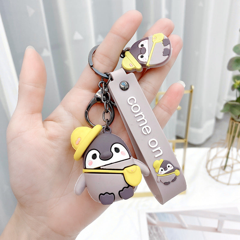Wholesale Cute Backpack Penguin Doll PVC Keychains ACC-KC-GongZ033