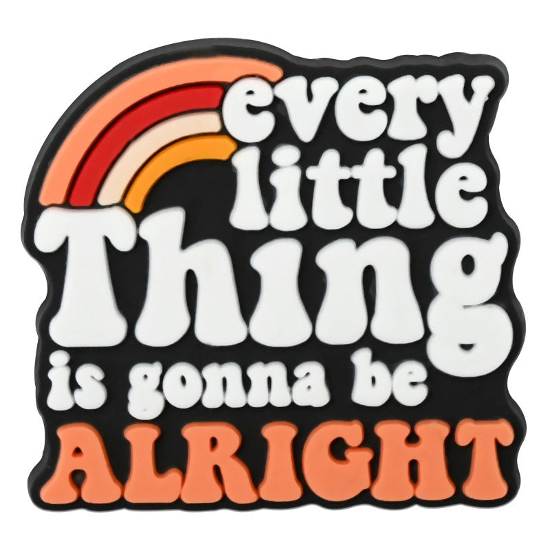 Wholesale Random 100pcs Creative and personalized phrase series   PVC Soft Rubber Shoe Buckle Decoration