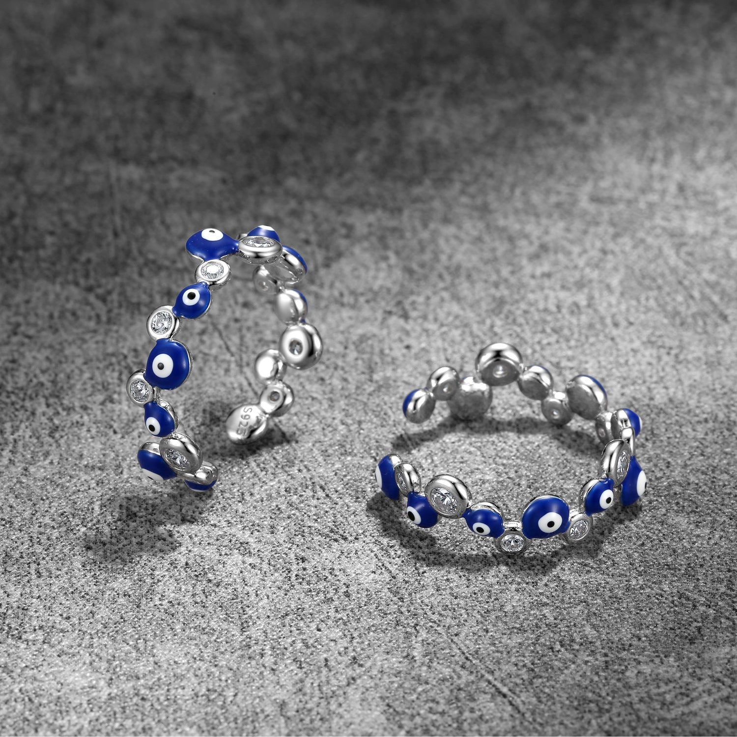 Wholesale Demon Eye Ring S925 Sterling Silver Open Rings ACC-RS-MC024