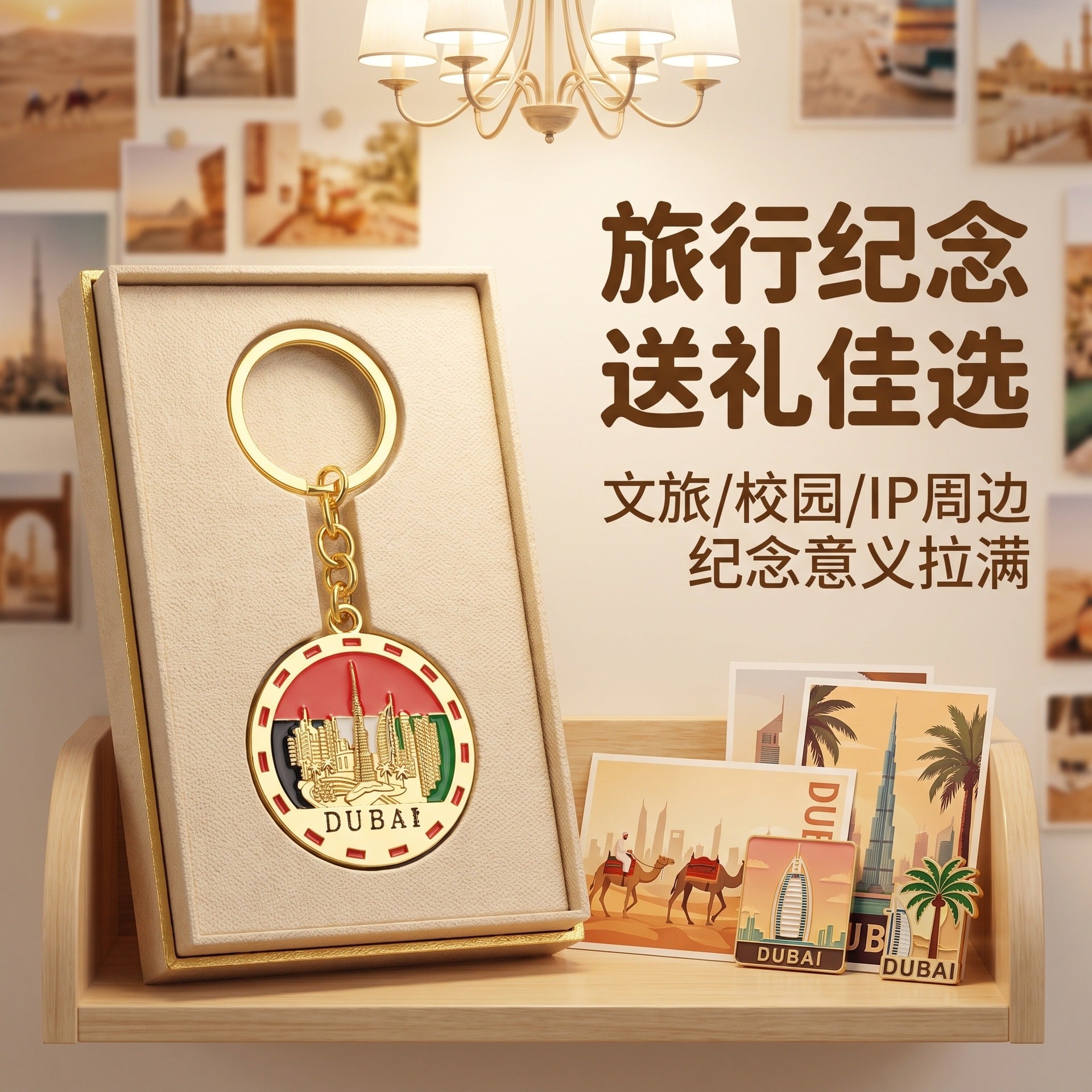 Wholesale European Style Landscape Design Alloy Keychain,  Stylish Gift for Souvenir Boutique Resale