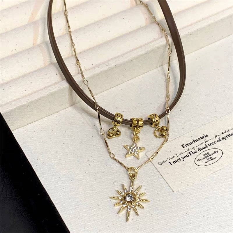 Wholesale Mixed Alloy Retro Bohemian Star Choker Necklace Layering Jewelry for Women