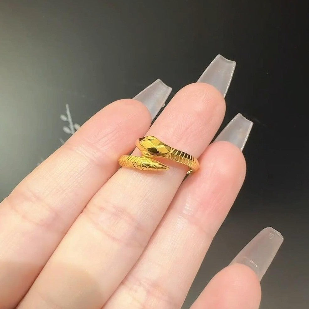 Wholesale solid gold snake open ring